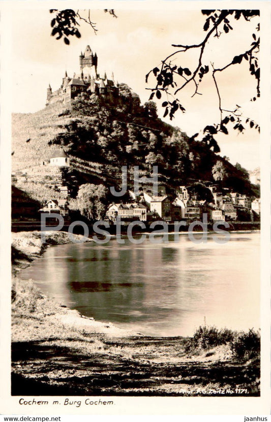 Cochem m Burg Cochem - castle - An der Mosel - old postcard - Germany - unused - JH Postcards