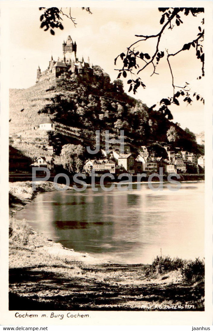Cochem m Burg Cochem - castle - An der Mosel - old postcard - Germany - unused - JH Postcards