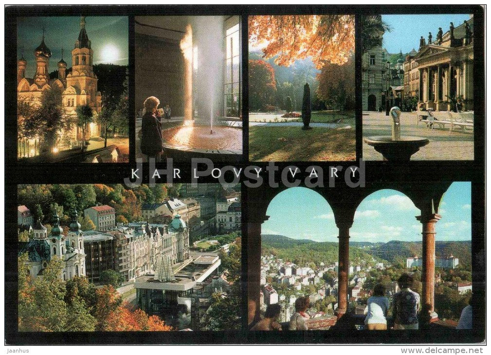 Karlovy Vary - Karlsbad - spa - architecture - Czech Republic - used 2002 - JH Postcards