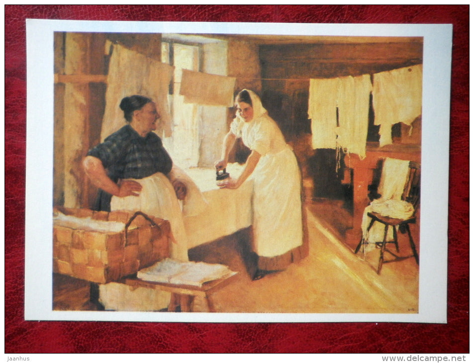 Painting by Albert Gustaf Edelfelt - Washerwomen . 1893 - finnish art - unused - JH Postcards