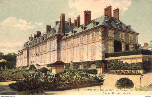 Environs de Blois - Menars - Le Chateau - Sur la Terrasse - castle - 225 - old postcard - France - unused