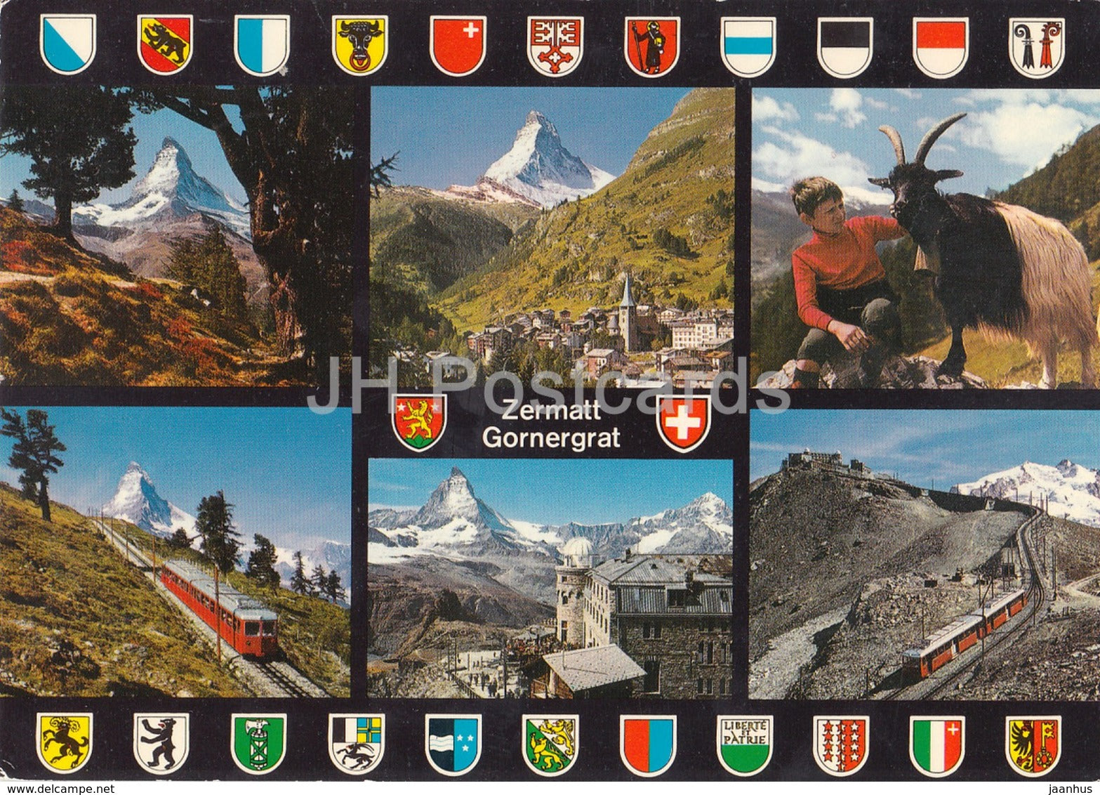 Zermatt - Gornergrat - Gornergratbahn - Kulmhotel - funicular - goat - multiview - 48508 - 1978 - Switzerland - used - JH Postcards
