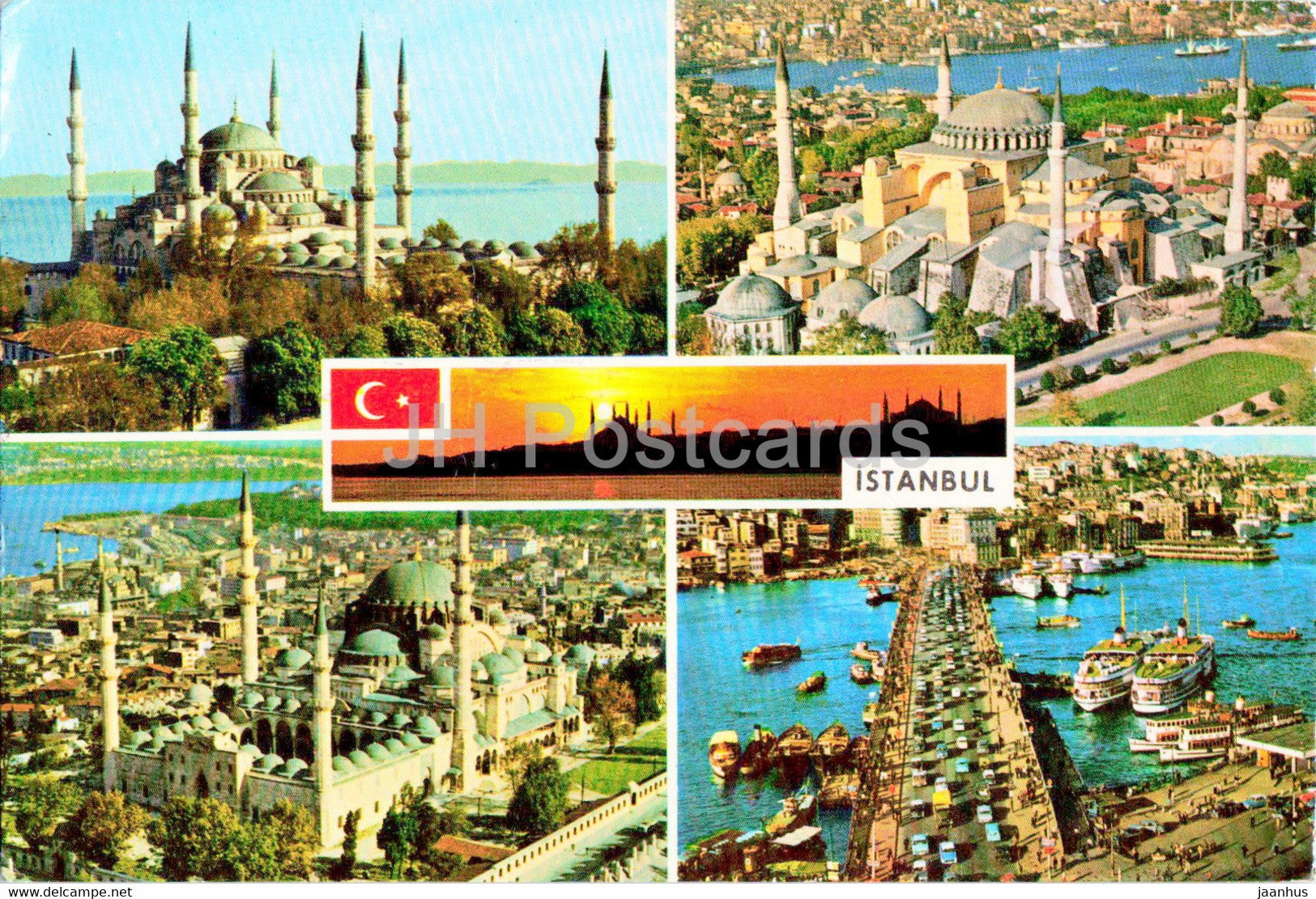 Istanbul - View from the City - multiview - bridge - AND - 1977 - Turkey - used - JH Postcards