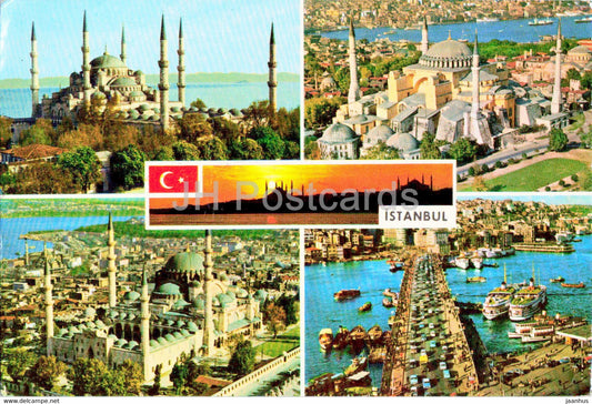 Istanbul - View from the City - multiview - bridge - AND - 1977 - Turkey - used - JH Postcards