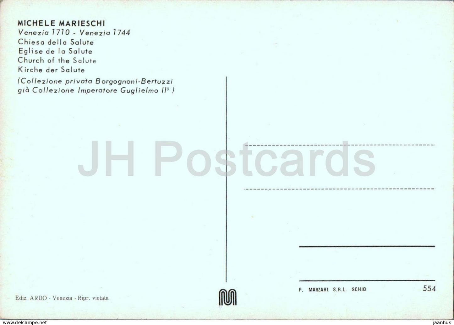 Venezia - Venice - painting by Michele Marieschi - Chiesa della Salute - Church of the Salute - 554 - Italy - unused