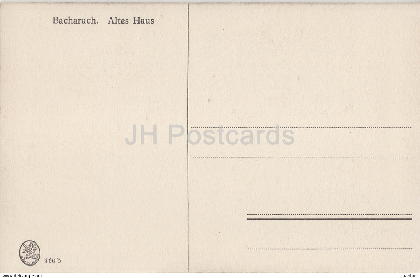 Bacharach - Altes Haus - carte postale ancienne - Allemagne - inutilisée