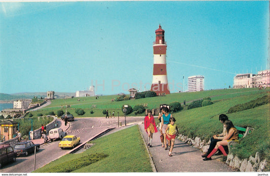 Plymouth Hoe and Smeaton's Tower - lighthouse - PT1398 - 1985 - United Kingdom - England - used - JH Postcards