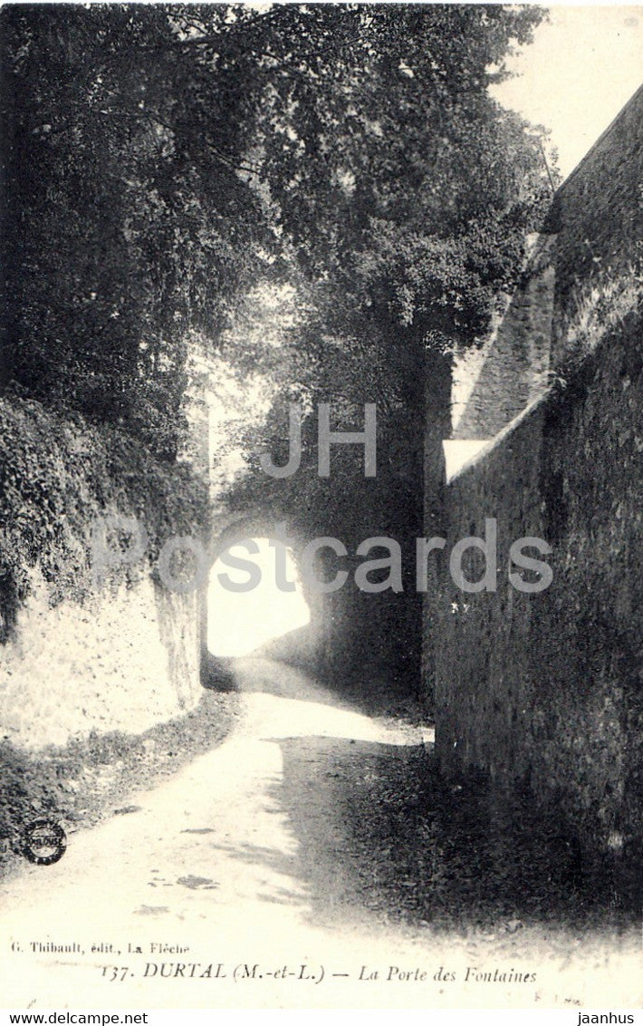 Durtal - La Porte des Fontaines - 137 - old postcard - France - unused - JH Postcards