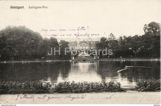 Stuttgart - Anlagen See - old postcard - Germany - used - JH Postcards