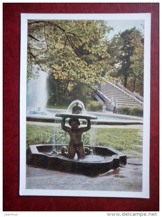 Triton with the cup fountain - Petrodvorets  - 1961 - Russia USSR - unused - JH Postcards