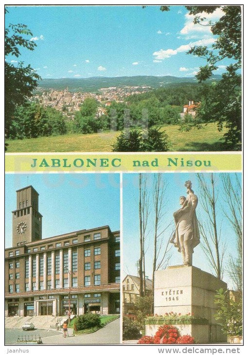 Jablonec nad Nisou - Liberation Monument - Town Hall - Czechoslovakia - Czech - unused - JH Postcards