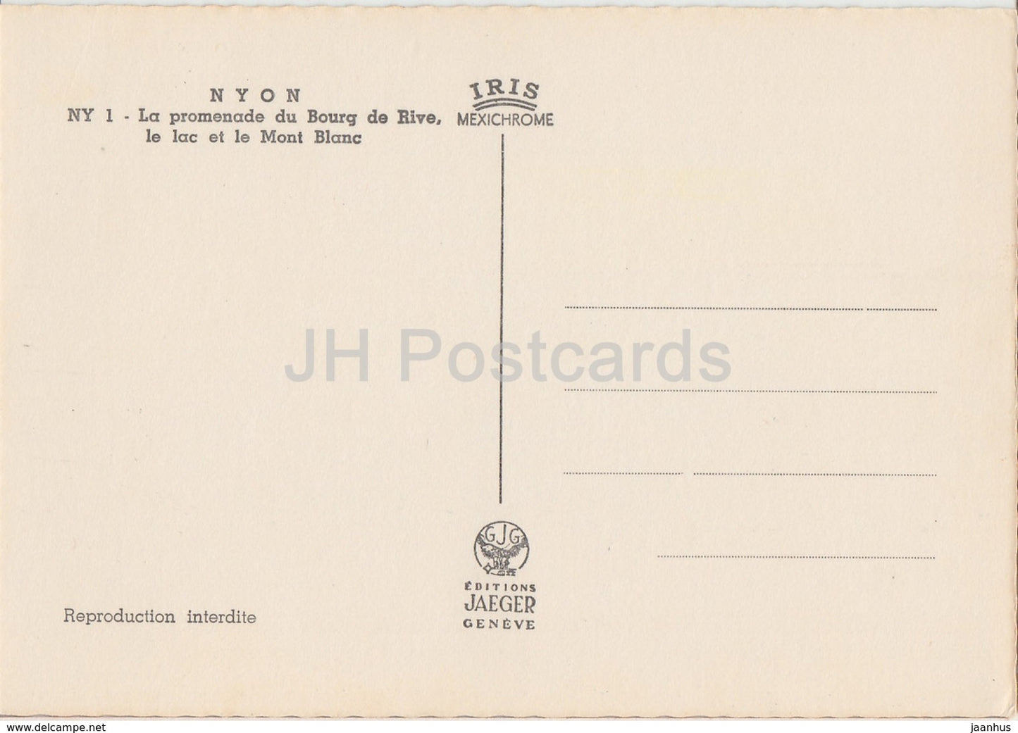 Nyon - La Promenade du Bourg de Rive - Le Lac et le Mont Blanc - bateau - voiture - NY 1 - Suisse - inutilisé