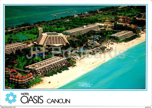 Greetings from Cancun - Aerial view of the Hotel Oasis Cancun - Mexico - unused - JH Postcards