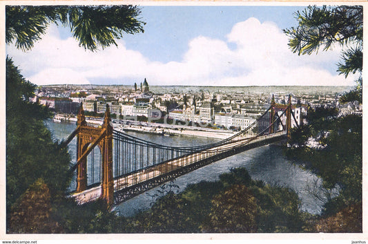 Budapest - Latkep - Ansicht - Panorama - General view - bridge - 2 - old postcard - Hungary - unused - JH Postcards