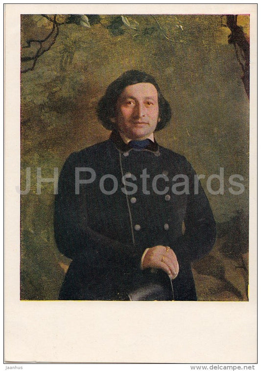 painting by S. Zaryanko - Portrait of Russian Singer Petrov - man - Russian art - 1951 - Russia USSR - unused - JH Postcards