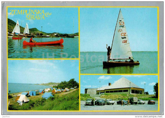Zemplinska širava - recreation area - sailing boat - canoe -camping area - Czechoslovakia - Slovakia - used - JH Postcards