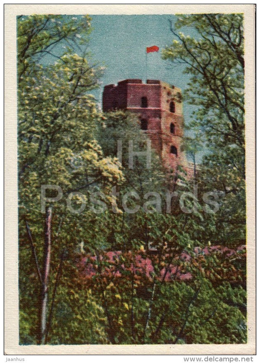 Tower of the Gedminas castle - Vilnius - 1955 - Lithuania USSR - unused - JH Postcards