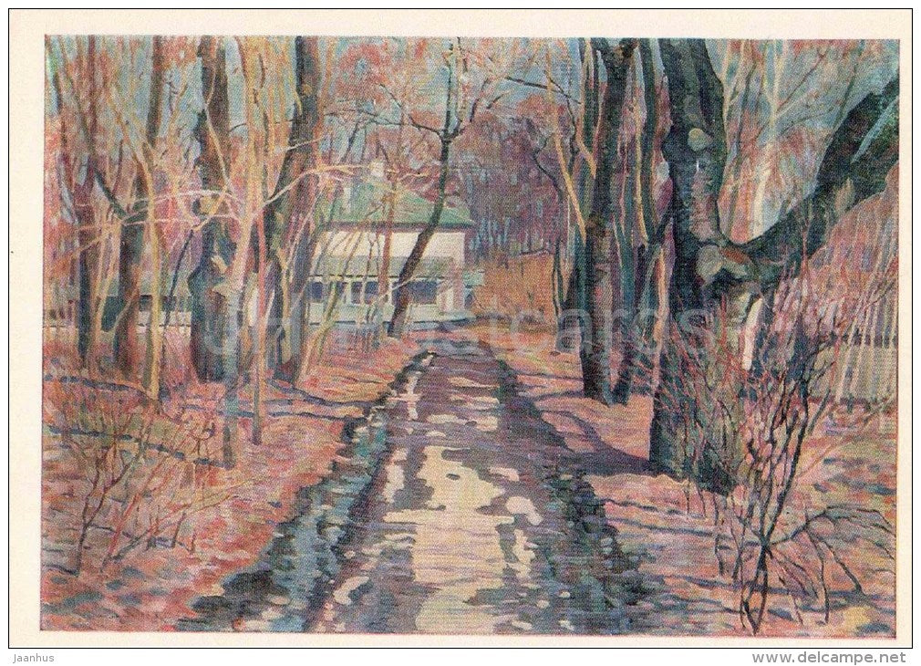 painting by A. Trofimov - Yasnaya Polyana . Alley at the manor - Leo Tolstoy - 1978 - Russia USSR - unused - JH Postcards