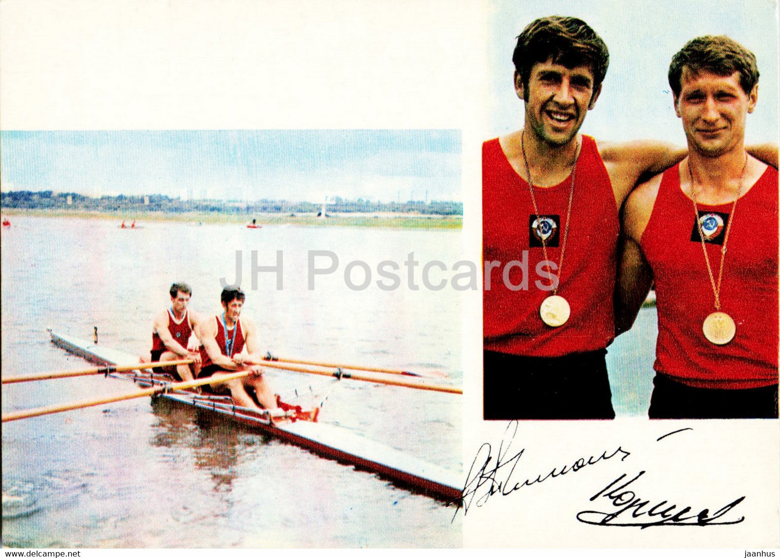 Alexander Timoshinin - Gennady Korshikov - rowing - Soviet champions - sports - 1974 - Russia USSR - unused - JH Postcards