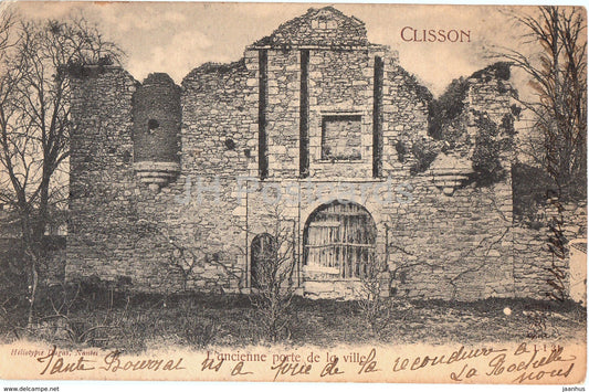 Clisson - L'ancienne porte de la ville - castle ruines - old postcard - France - used - JH Postcards