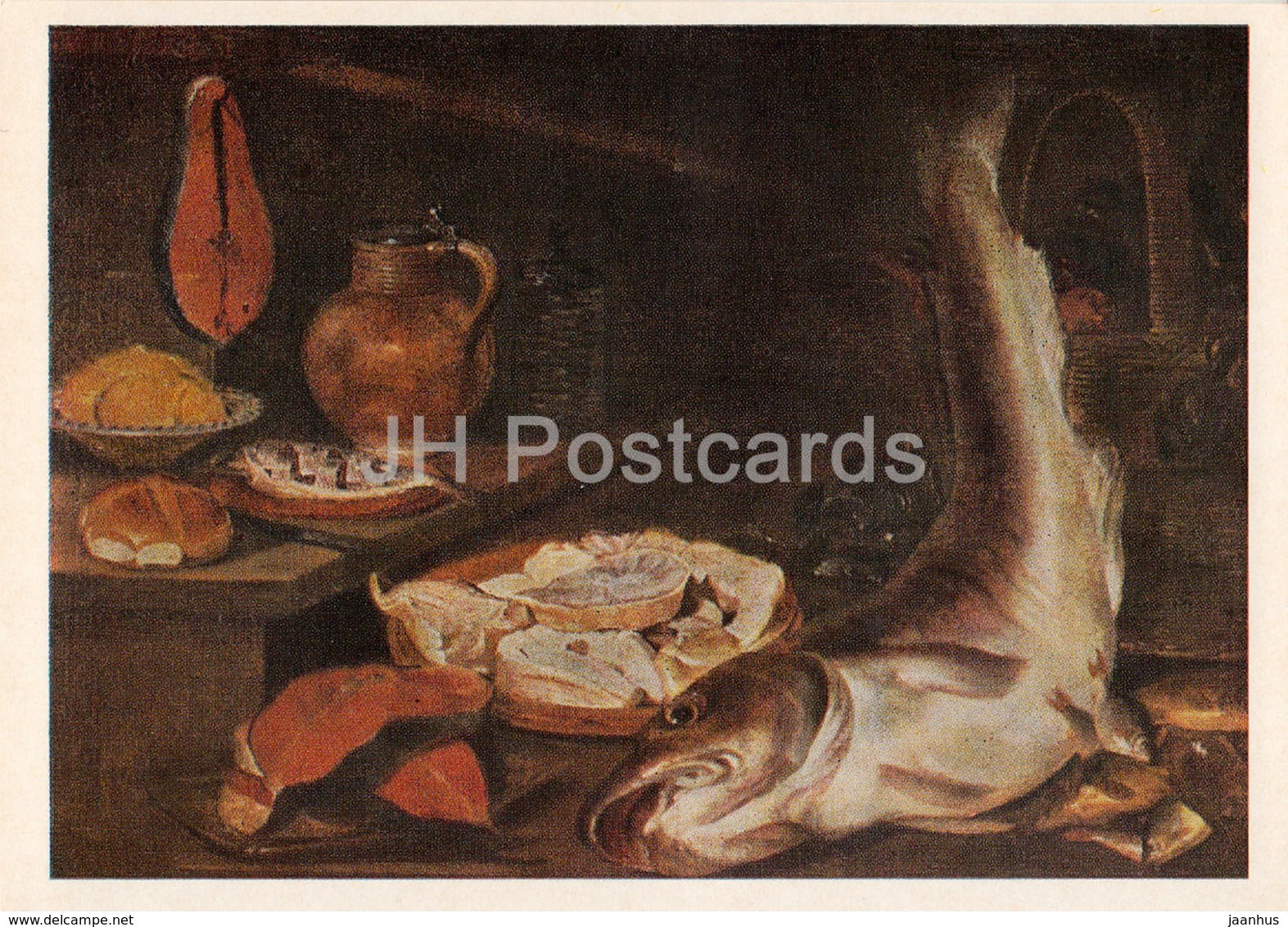 painting by Abraham van Beijeren - Still Life with Fish - Dutch art - 1974 - Russia USSR - unused