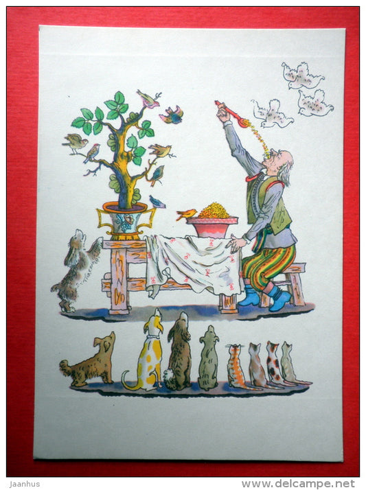 Grandfather Roch - Polish children's song - dogs - birds - Fairy Tales and Songs - 1965 - Russia USSR - unused - JH Postcards