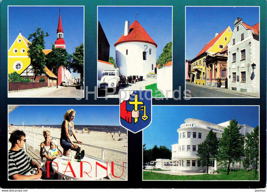 Parnu - beach - restaurant - Town Views - Estonia - unused - JH Postcards