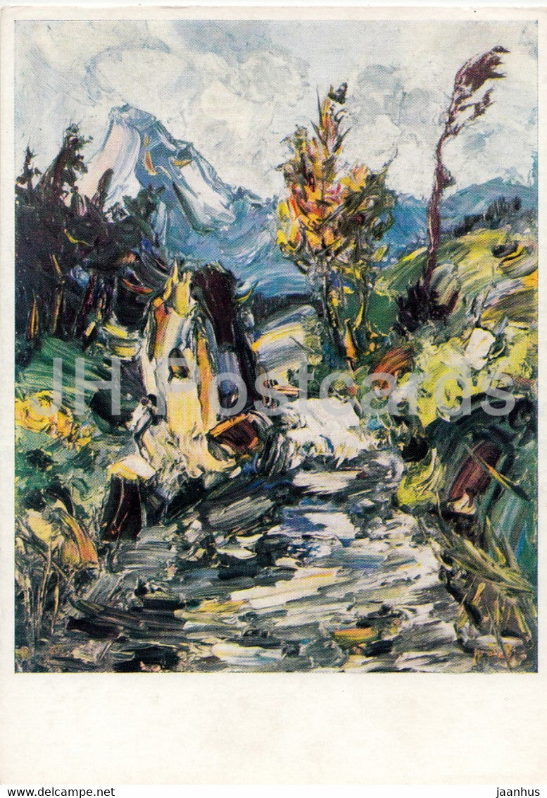 painting by Alexander von Szpinger  - Im allgau - 1267 - German art - Germany DDR - unused - JH Postcards