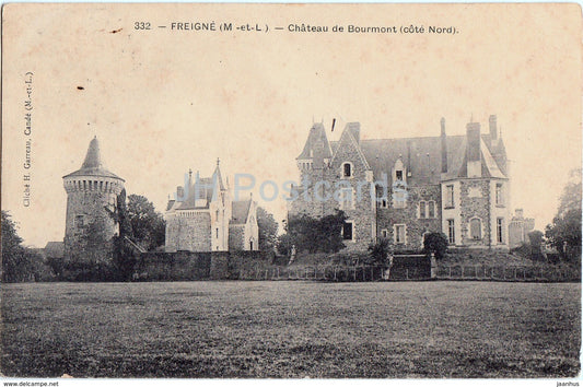 Freigne - Chateau du Bourmont - Cote Nord - castle - 332 - 1918 - old postcard - France - used - JH Postcards