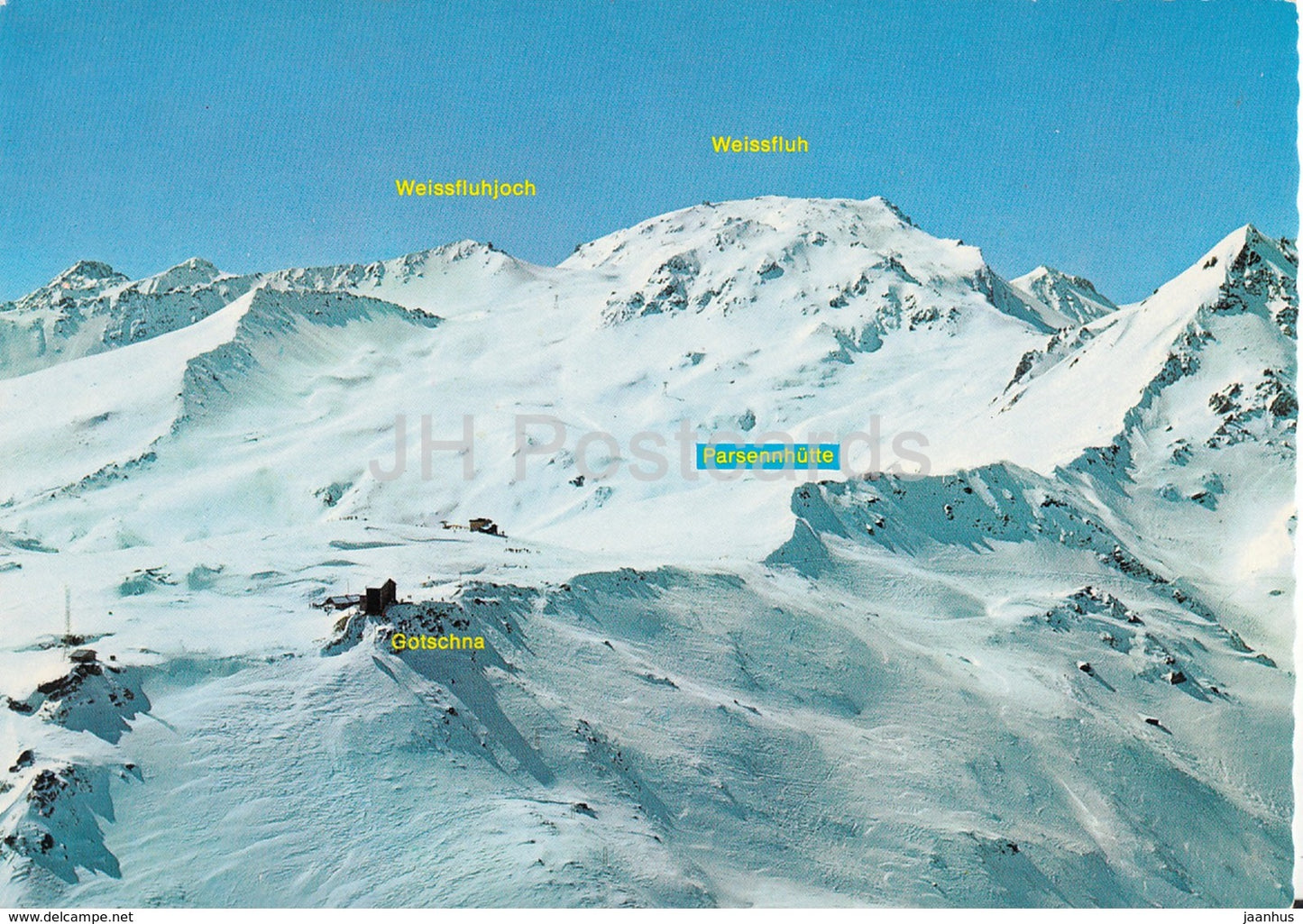 Klosters - Parsenn - Gotschnagrat gegen Parsenn Hutte - Weissfluhjoch - Weissfluh - Switzerland - unused - JH Postcards