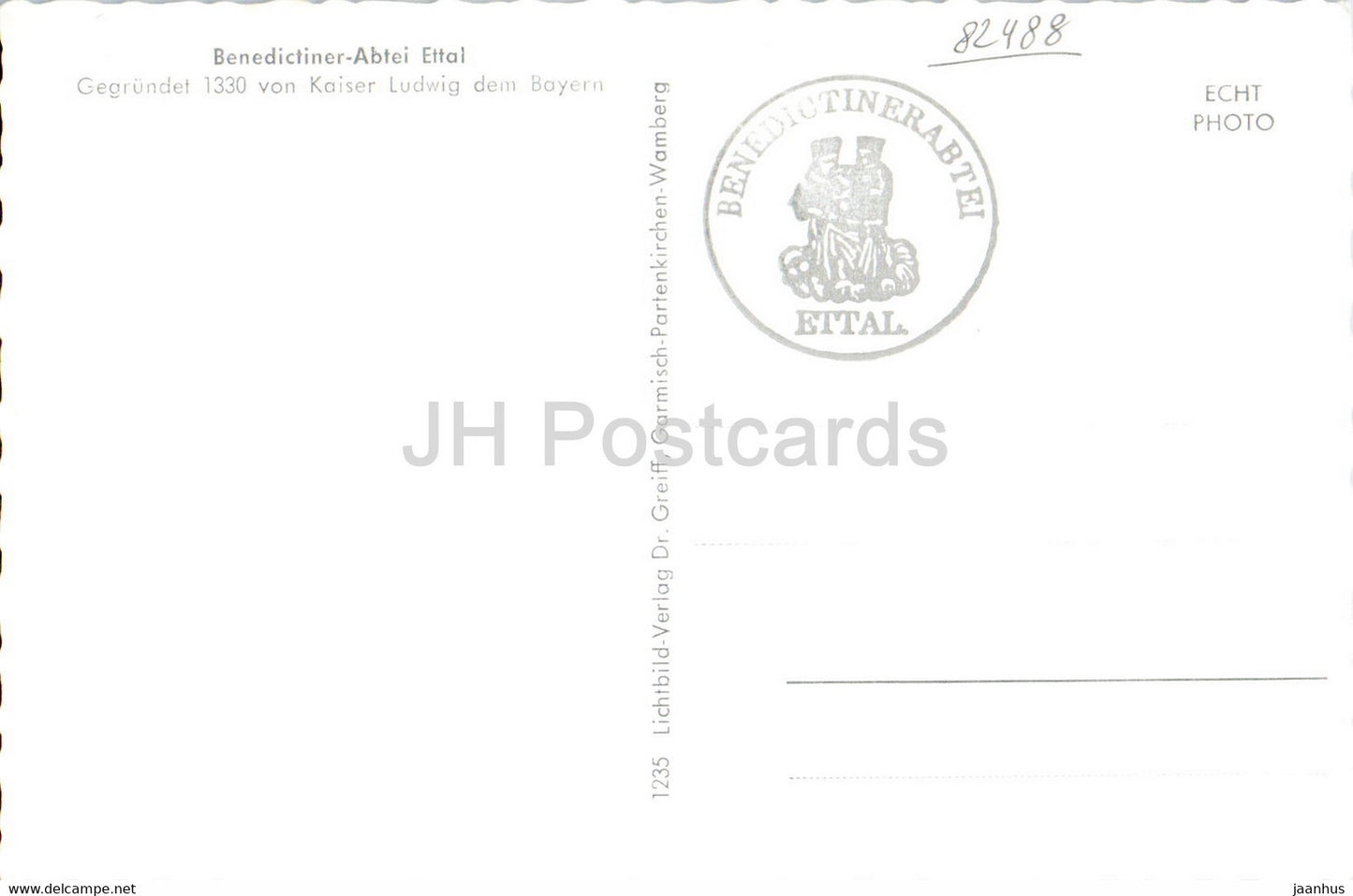 Kloster Ettal - Benedictiner Abtei - Orgel - Abteikirche - Altare - Deckengemalde - old postcard - Germany - unused