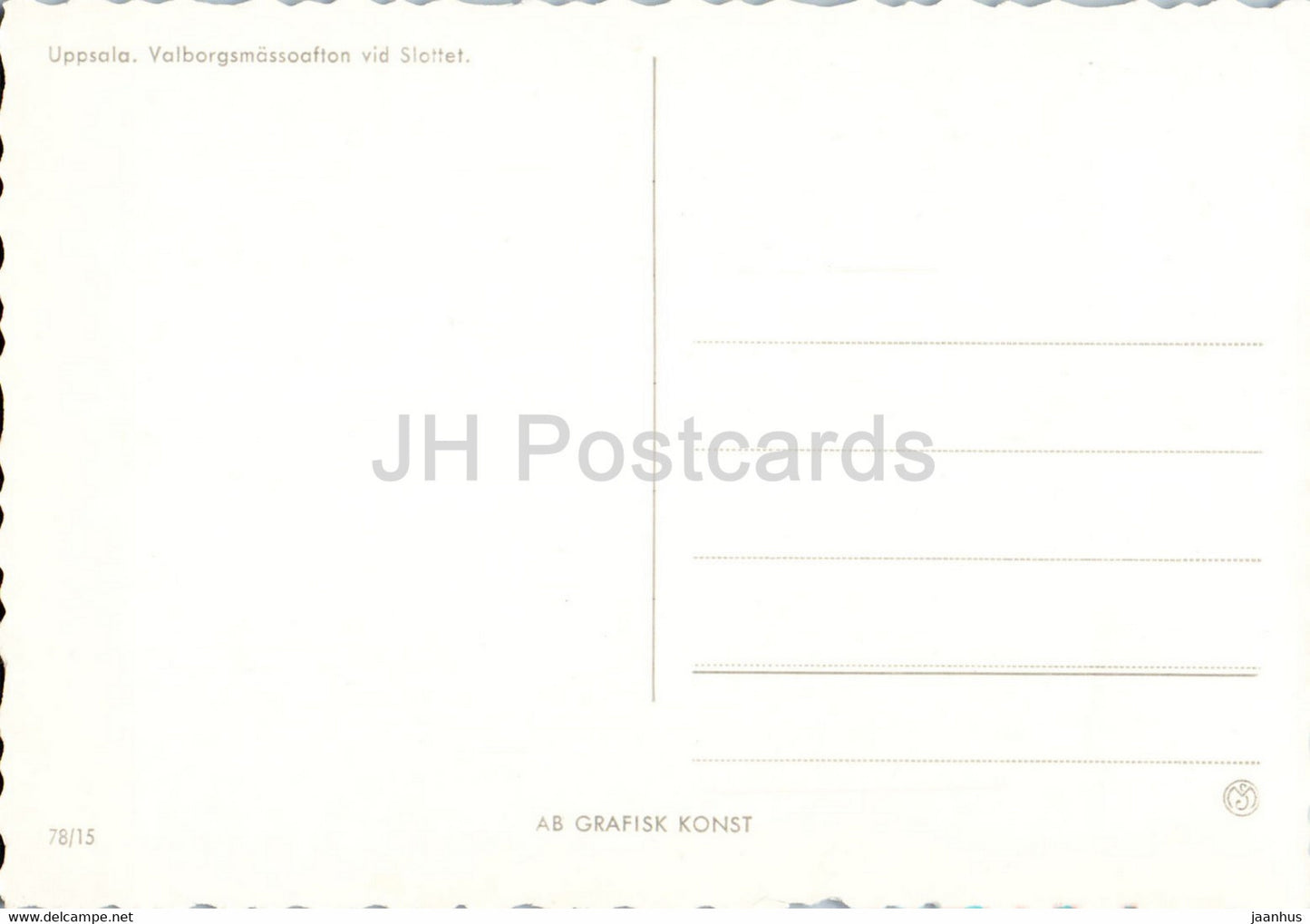 Uppsala - Valborgsmassoafton vid Slottet - Valborg Mass evening at the Palace - Sweden - unused