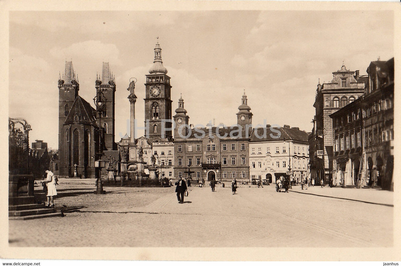Hradec Kralove - Velke Namesti - square - old postcard - Czech Republic - unused - JH Postcards