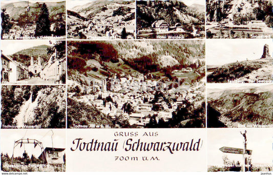 Gruss aus Todtnau - Schwarzwald - 700 m - old postcard - 1955 - Germany - used - JH Postcards