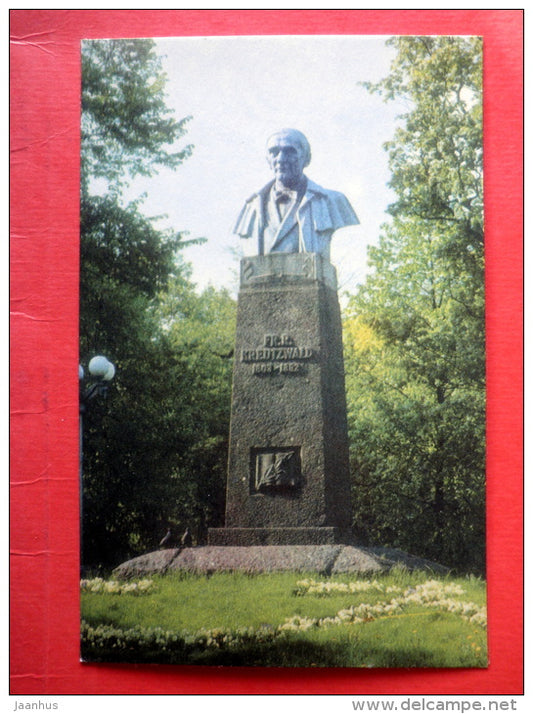 monument to Fr. R. Kreutzwald - Tartu University - 1974 - USSR Estonia - unused - JH Postcards