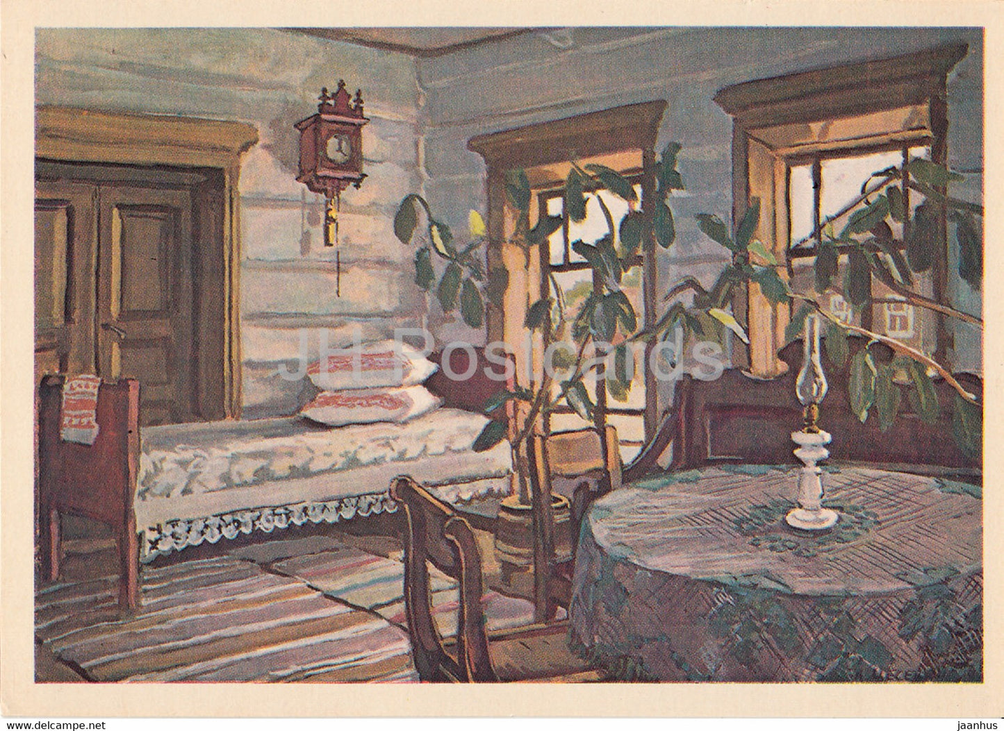 Shushenskoe - Upper room of Peasant Zyryanov house where Krupskaya lived - 1980 - Russia USSR - used - JH Postcards