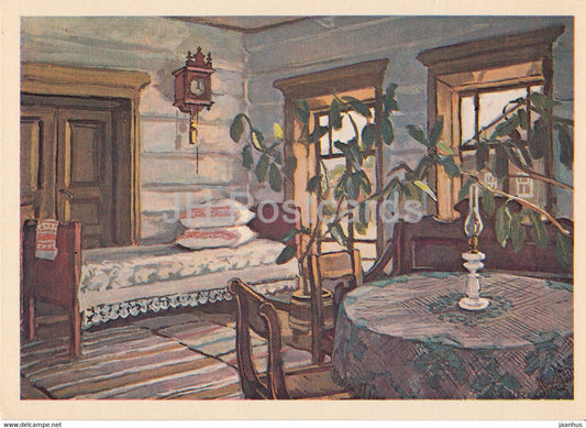 Shushenskoe - Upper room of Peasant Zyryanov house where Krupskaya lived - 1980 - Russia USSR - used - JH Postcards