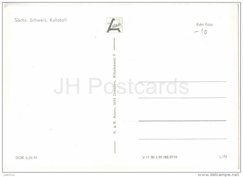 Kuhstall Sächs. Schweiz - Germany - DDR - unused - JH Postcards