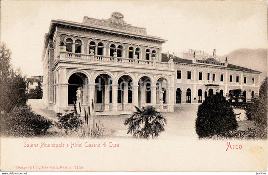 Arco - Salone Municipale e Hotel Casino di Cura - 7158 - old postcard - Italy - unused - JH Postcards