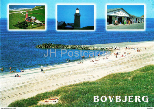 Bovbjerg - lighthouse - beach - Denmark - used - JH Postcards