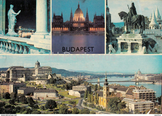 Budapest - parliament - monument - bridge - architecture - multiview - 1980 - Hungary - used - JH Postcards