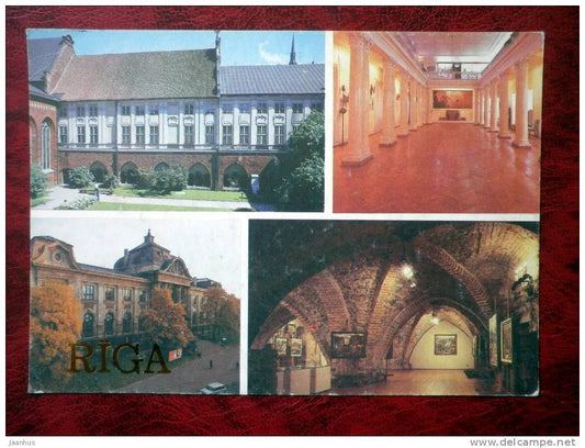 Riga - Courtyard Dome Concert Hall, Museum of History and Navigation, Art Museum - 1988 - Latvia - USSR - unused - JH Postcards