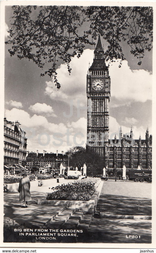 London - Big Ben from the Gardens in Parliament Square - England - United Kingdom - unused - JH Postcards
