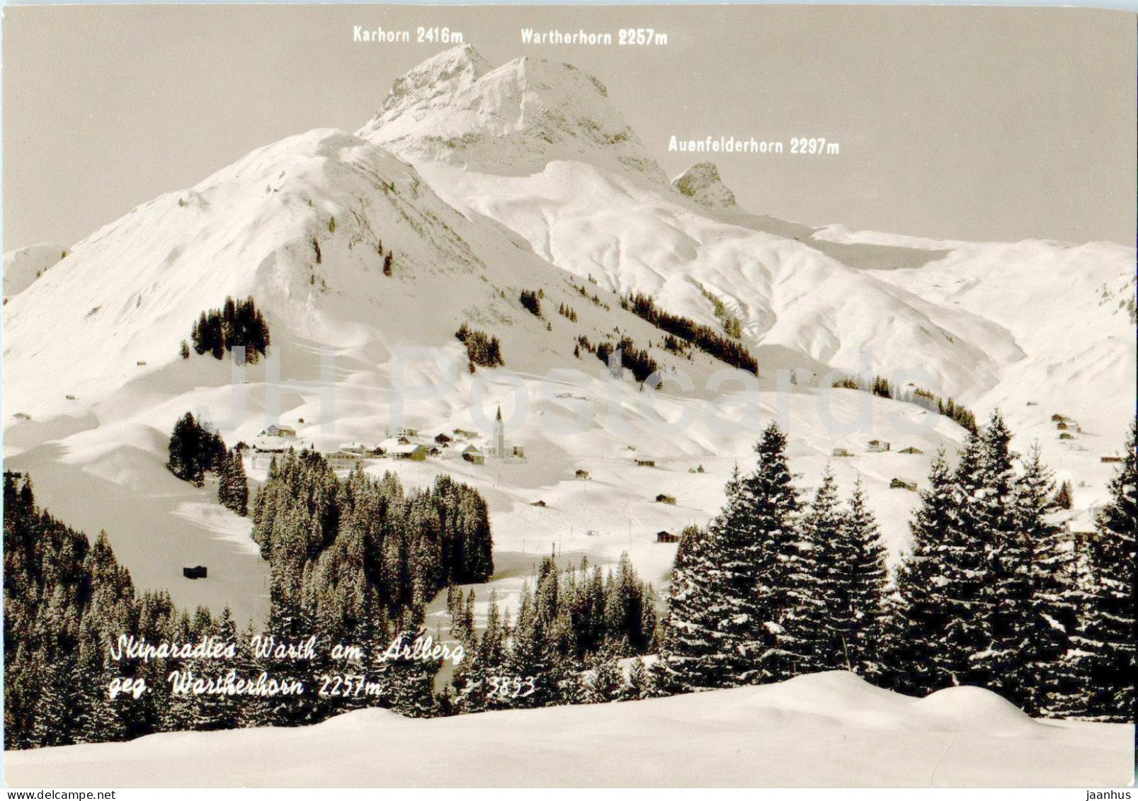 Skiparadies Warth am Arlberg - Wartherhorn 2257 m - 3853 - Austria - unused - JH Postcards