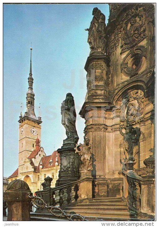 Olomouc - Peace Square with Town Hall and Holy Trinity Column - Czechoslovakia - Czech - unused - JH Postcards