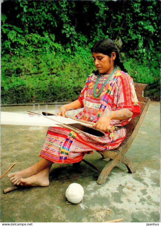 Tejedora Chinanteca - Chinantec Weaver - folk costumes - handicraft - TMC-9 - Mexico - unused - JH Postcards