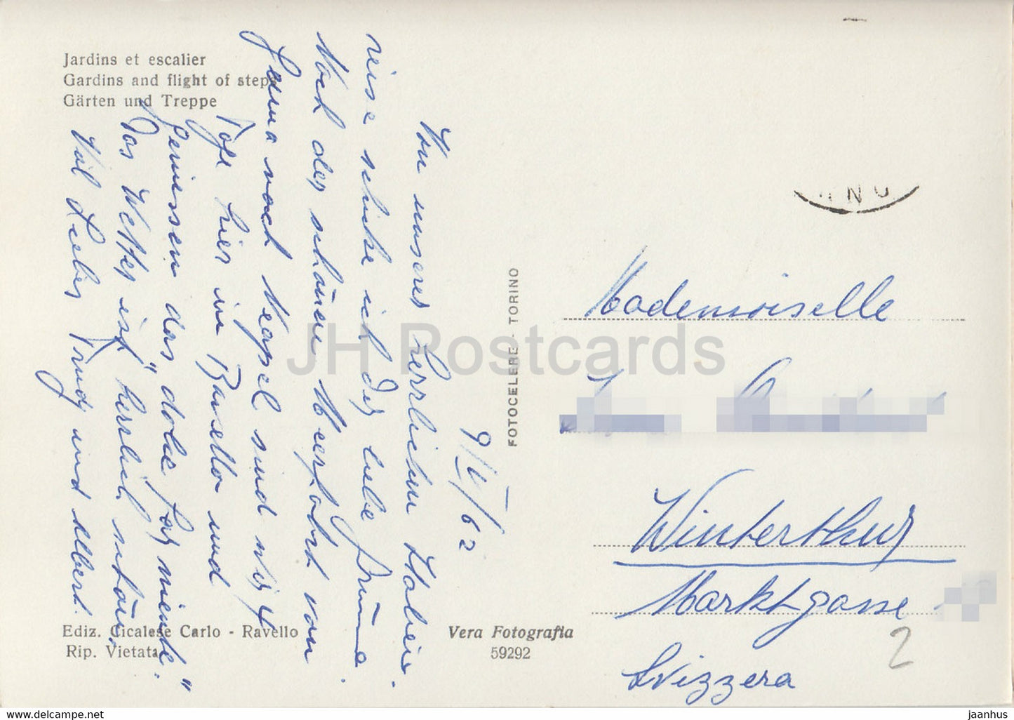 Ravello - Villa Rufolo - Giardini e Scalinata - garden - 1962 - Italy - Italia - used