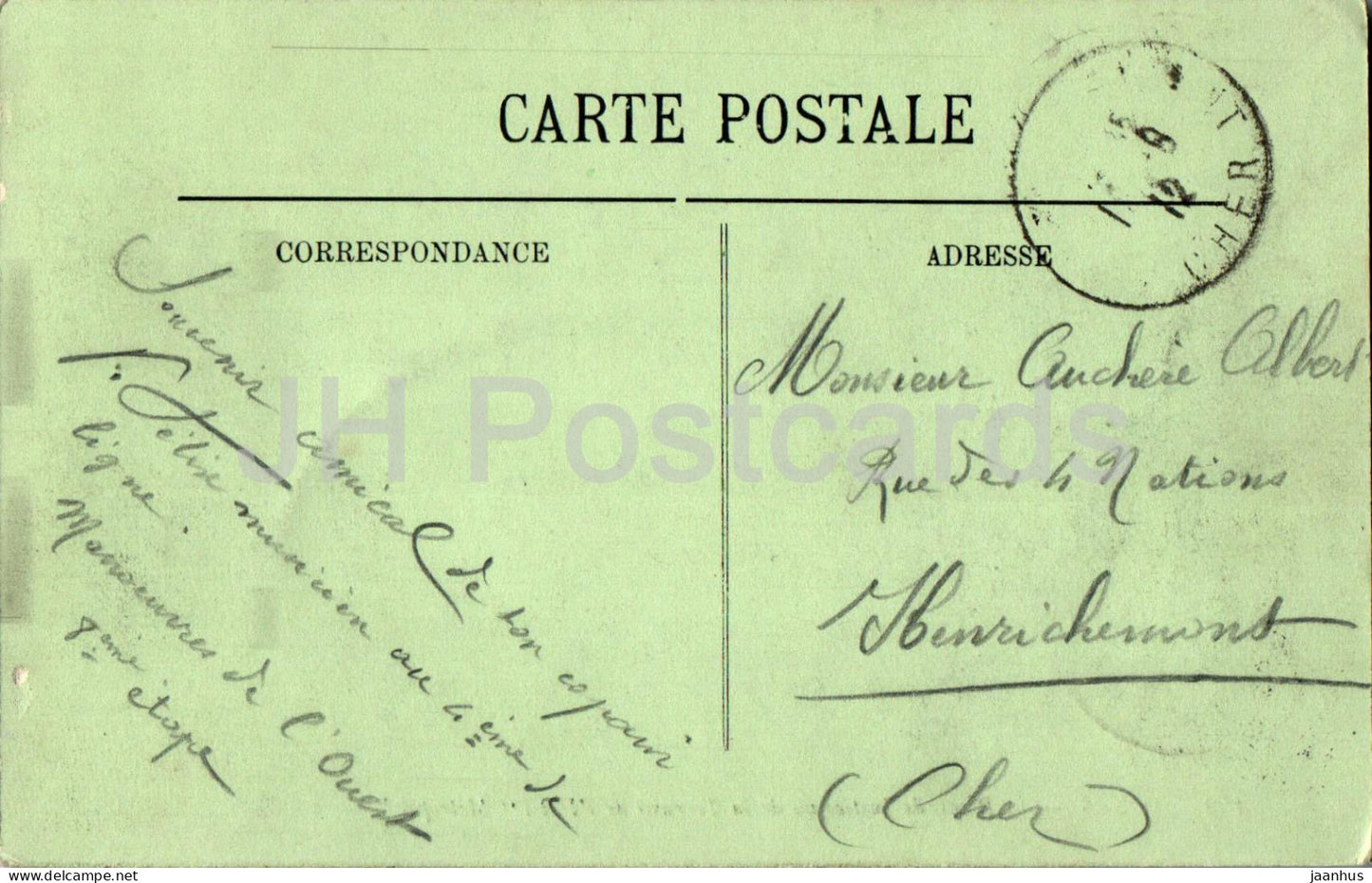 Tours - Le Palais de Justice vu de la Terrasse de l'Hôtel Metropol - hôtel - 209 - carte postale ancienne - 1912 - France - occasion 