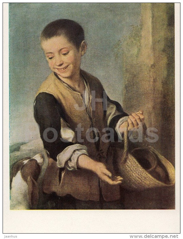 painting by Bartolome Esteban Murillo - Boy with Dog - Spanish Art - 1963 - Russia USSR - unused - JH Postcards