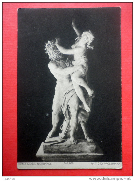sculpture . Ratto Di Proserpina - Roma . Museo Nazionale - F&C - 2687 - old postcard - italian art - unused - JH Postcards
